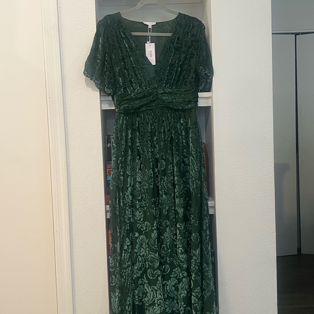 Baltic Born Green Ruffled Tiered Gown